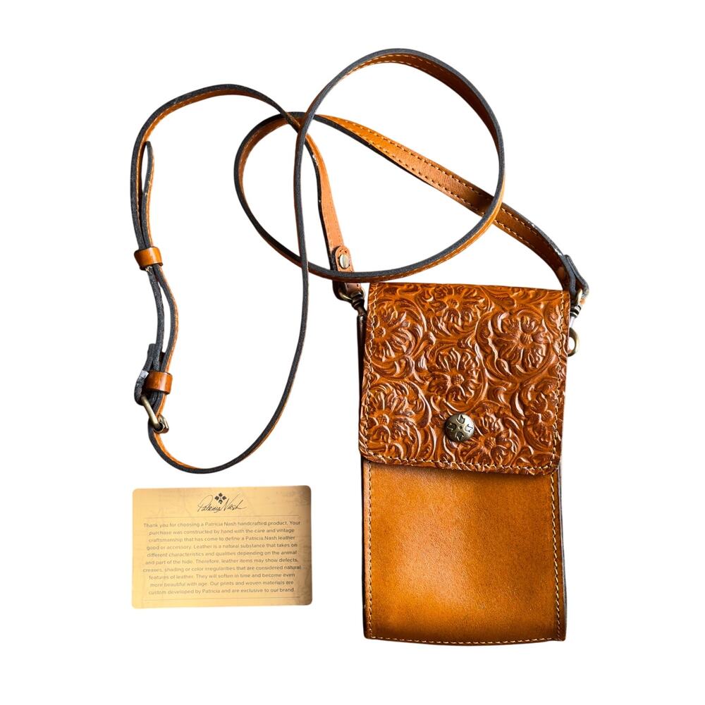 Women’s Brown Leather Patricia Nash Tooled Floral
Rivella Phone Crossbody Bag